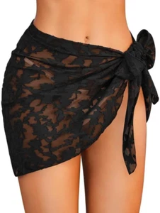 Chiffon Sarong Beach Wrap – Sheer Swim Cover-Up Skirt, S–3XL - Picture 1 of 24