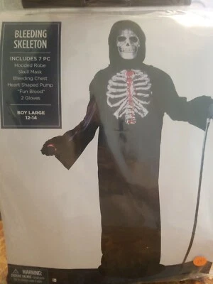 Bleeding Skeleton Child Halloween Size L Costume #340 - Image 1 of 3