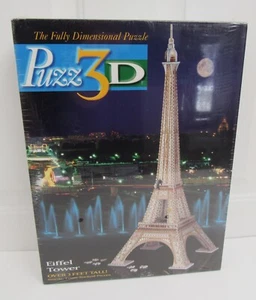 BRAND NEW! MILTON BRADLEY WREBBIT PUZZ 3-D EIFFEL TOWER FULLY DIMENSIONAL PUZZLE - Picture 1 of 5