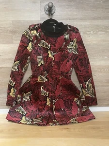 Marc By Marc Jacobs Acanthus Bonded Velvet Molded Dress Ruby Red  - Picture 1 of 13