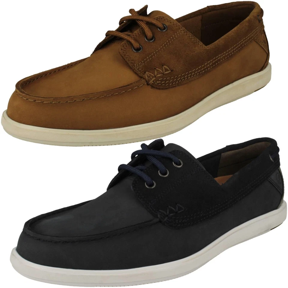 Clarks Mens Relaxed Style Lace Up Deck Shoes - Bratton Boat - Image 1 of 1