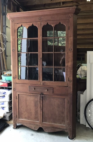 Antique Nineteenth Century Corner Cabinet All Original Cover