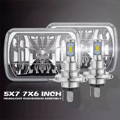 For Chevy Express Cargo Van 1500 2500 3500 Pair 7x6 5x7 LED Headlight Hi/Lo DOT - Image 1 of 4