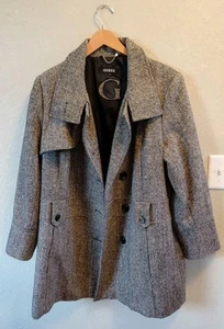 Guess Womens Size 1X Peacoat Black & White Tweed Wool Timeless Elegant Fashion - Picture 1 of 18
