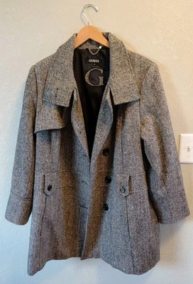 Guess Womens Size 1X Peacoat Black & White Tweed Wool Timeless Elegant Fashion - Image 1 of 4
