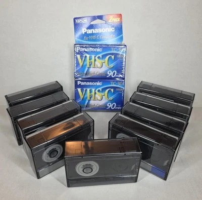 2 novos cassetes de vídeo compactos Panasonic VHS-C TC-30 e 9 usados TDK - Imagem 1 de 4
