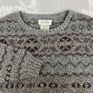 VTG Grunge Sweater Adult XL Fair Isle Marled Knit Snow Lodge Indie Academia 90s - Picture 1 of 8