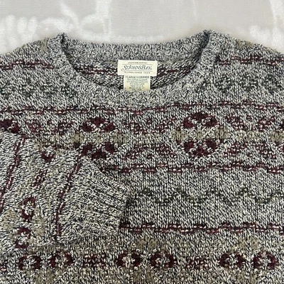 VTG Grunge Sweater Adult XL Fair Isle Marled Knit Snow Lodge Indie Academia 90s - Image 1 of 4