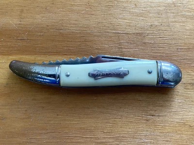 Винтажный рыбный нож от Colonial Prov. США складной карман лезвие слоновой кости - Изображение 1 из 4