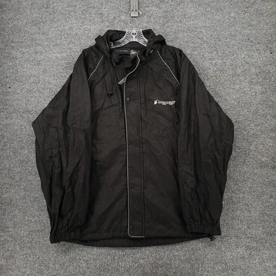 Chaqueta de lluvia Frogg Toggs para hombre mediana negra sapo de carretera reflectante motocicleta con capucha Foto 1 de 4