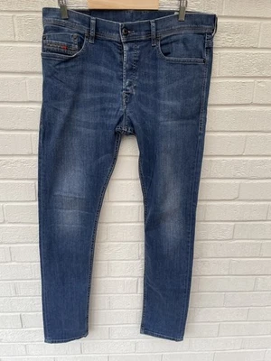 Jeans DIESEL Tepphar Para Hombres Azul Ajustado Zanahoria Elástico Botón Mosca 0679I W32 L32 Foto 1 de 4