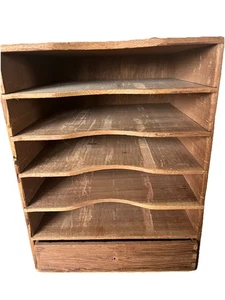 Vintage Wooden Box For Kingsley Typesetting- Only Box Is Available W/Drawer - Picture 1 of 9