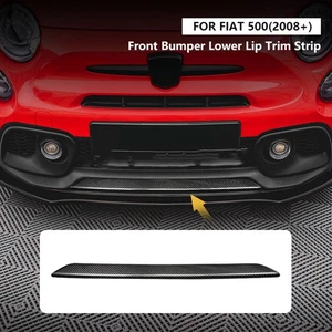 Carbon Fiber Front Bumper Lower Spoiler Lip Strip Trim For Fiat 500 2008-2024 1X - Picture 1 of 4
