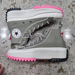 Converse Run Star Hike Hi Top Sneakers Women's Size 10 Olive Pink Platform - Picture 1 of 12
