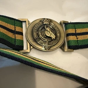 Polo RL Equestrian Western Rodeo Brass Horse Head Buckle Belt Elastic Striped 32 - Picture 1 of 3