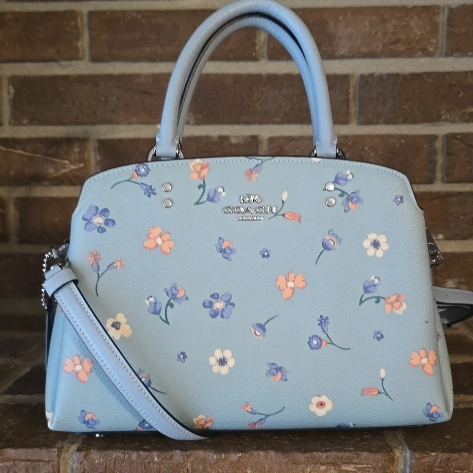 Bolso de mano Coach Mini Lillie con estampado floral místico verde Foto 1 de 4