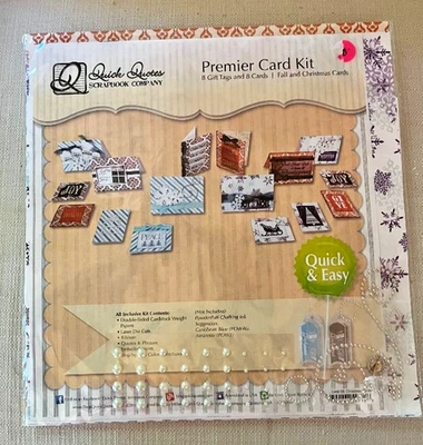 QuickQuotes Scrapbook Premier Card Kit, Otoño y Navidad, 8 etiquetas de regalo/8 tarjetas Foto 1 de 3