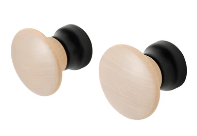 IKEA LILLASJON Manopola Gancio Legno Naturale Nero Confezione da 2 LILLASJÖN ... - Immagine 1 di 2