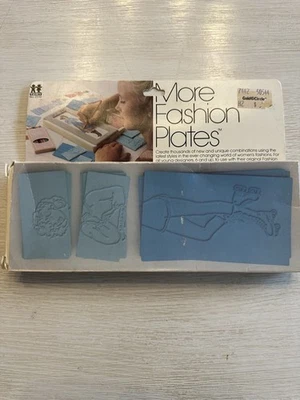 Tomy More Fashion Plates No. 2510 Vintage 15 Plates Complete Set W/Crayon Box - Image 1 of 4