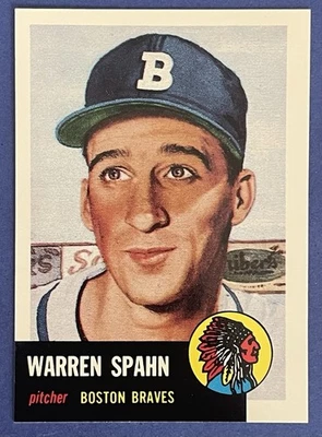 Warren Spahn #147 1991 Topps Archives 1953 Boston Braves Baseball Card NM-MT - Image 1 of 2