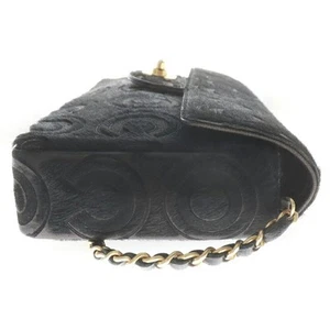 CHANEL (Chanel) Pony Hair Coco Flap Bag Harako Flap Bag Shoulder Bag Gold Meta - Picture 1 of 6