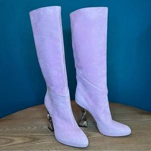 Brandon Maxwell Suede Structural Mirror Heel Knee High Boots Women’s Size 40/10 - Picture 1 of 11