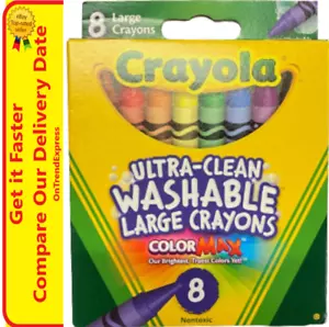 Paquete de 8 lápices de colores grandes lavables ultra limpios Crayola no tóxicos - Imagen 1 de 5