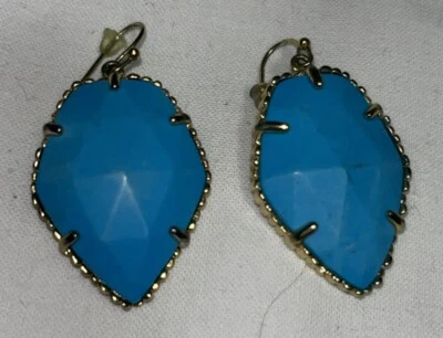 Kendra Scott Turquoise Stone, gold tone Corley Earrings drop dangle - Image 1 of 3