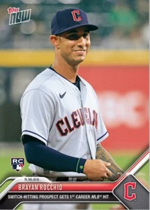 Brayan Rocchio 2023 TOPPS NOW #305 ROOKIE obtiene primer éxito de carrera MLB - Imagen 1 de 2