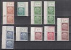 1954 Heuss ex Mi 178-86 ** Lot von 9 ver. Druckerzeichen