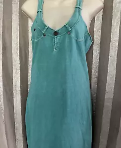 Patrizia Pepe Italy Womens Cotton Sleeveless Green Y2K Vintage Dress Sz 6/ 42 - Picture 1 of 16