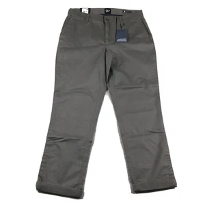 Gap Pants Womens 8 Tornado Gray Girlfriend Relaxed Fit Cuffed Straight Leg NWT - Picture 1 of 17