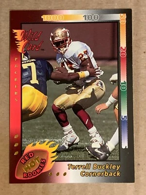 1992 Wild Card GOLD Red Hot Rookies Terrell Buckley #5. Parallel. Packers - Image 1 of 2