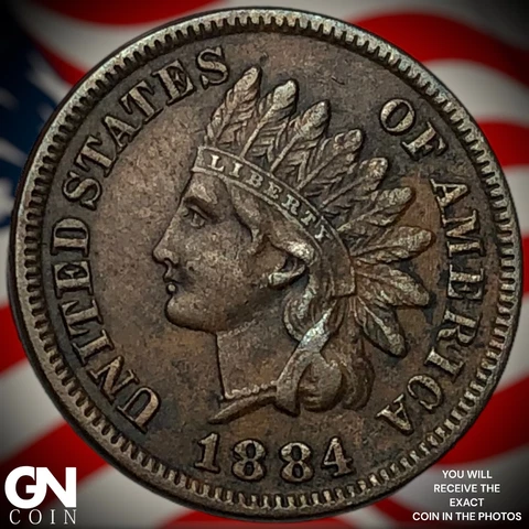 1884 Indian Head Cent Penny  Q5812 Cover