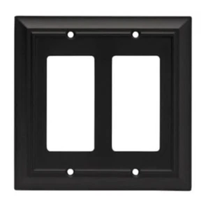 Brainerd 64211 Flat Black Architect Double Cover Plate With Screws - Picture 1 of 3