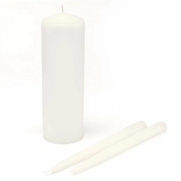 Juego de velas y conos Wedding Unity color blanco velas básicas de unidad Foto 1 de 1