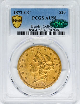 1872-CC LIBERTY HEAD $20 PCGS AU 58 Foto 1 de 4