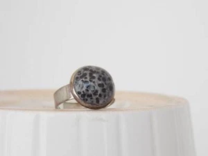 Full Moon Silve Ring Silver Full Moon Polymer Clay Ring Wiccan Moon Ring - Picture 1 of 8