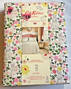 Cath Kidston London QUEEN Lakenset HASEN PASTELL 100 % Baumwolle Neu in Verpackung - Bild 1 von 2
