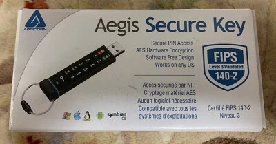 Apricorn Aegis Secure Key 256 Bit Encrypted USB Flash Drive 4GB-New factory seal - Image 1 of 2
