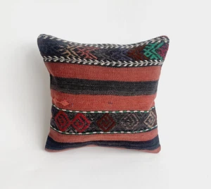 16x16 Ethnic Vintage Turkish Kilim Pillow Cover Home Decorative Boho Cushion ase - Picture 1 of 9