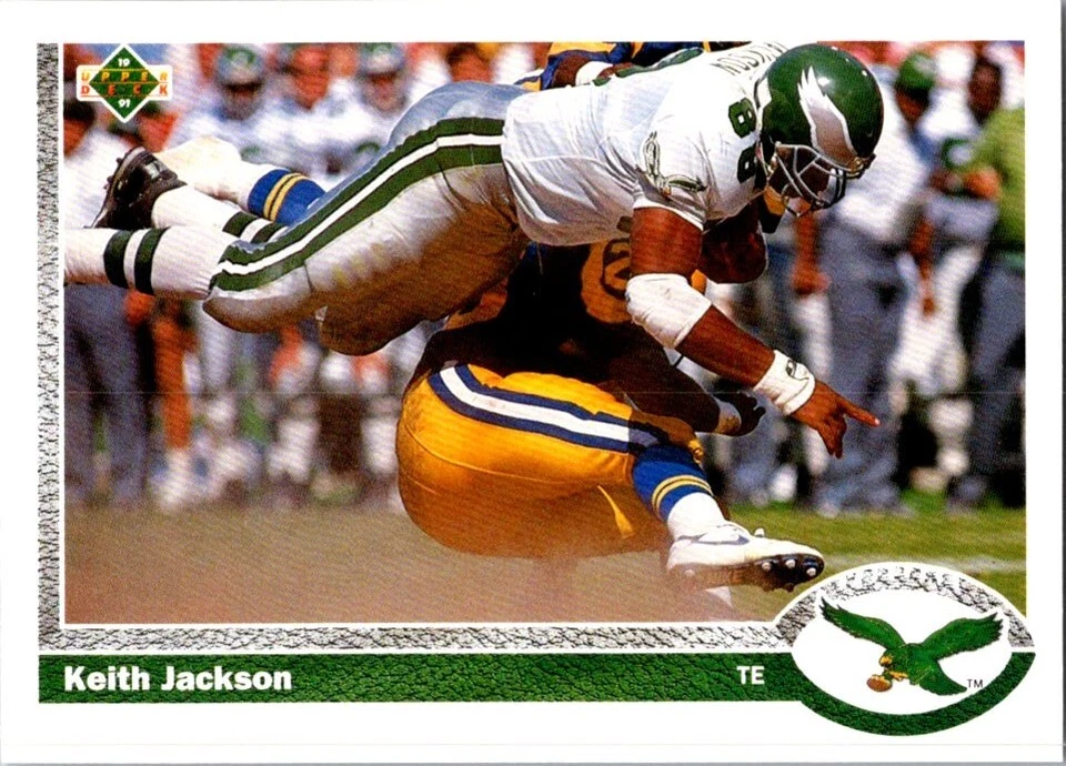 FOOTBALL CARD UPPER DECK KEITH JACKSON PHILADELPHIA EAGLES - Image 1 of 2