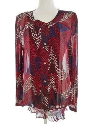 Jasper Conran  T. 14 (42) Púrpura Blusa con botones Manga larga Geométrico - Imagen 1 de 4