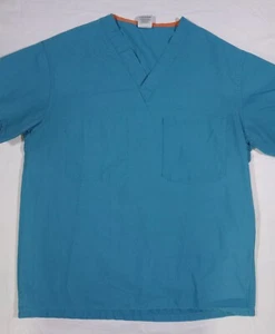 AngelStat Medline Unisex Reversible V-Neck Scrub Top Size Small Teal Green  - Picture 1 of 8