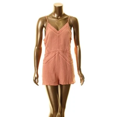 SOMEDAYS LOVIN NEW Women's Rust Saikata Embroidered Linen Blend Romper M TEDO - Image 1 of 2