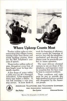PRINT AD 1920 American Telephone Telegraph Company Early AT&T Bell 6.75 x 10 - Image 1 of 3