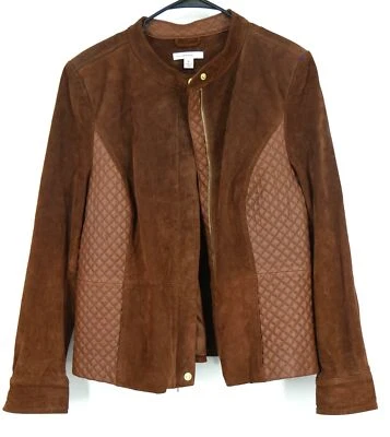 Chaqueta de cuero para moto Isaac Mizrahi marrón 16 Foto 1 de 2