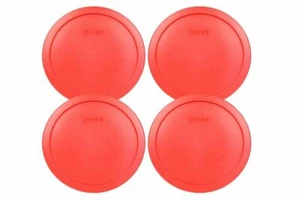 Cubierta de tapa de repuesto de almacenamiento redonda roja Pyrex se adapta a paquete de 4 de 6" y 7" de diámetro - Imagen 1 de 1