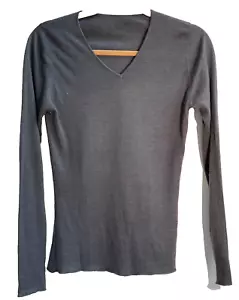 Cashmere Sweater Gray No Tags Size Small Long Sleeves V Neck CJ1852 - Picture 1 of 3