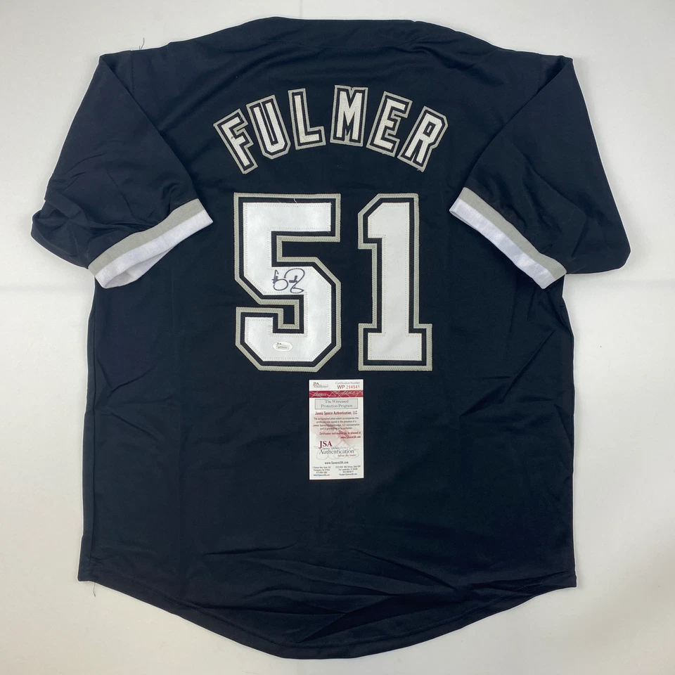 Autographed/Signed Carson Fulmer Chicago Black Baseball Jersey JSA COA - Image 1 of 4